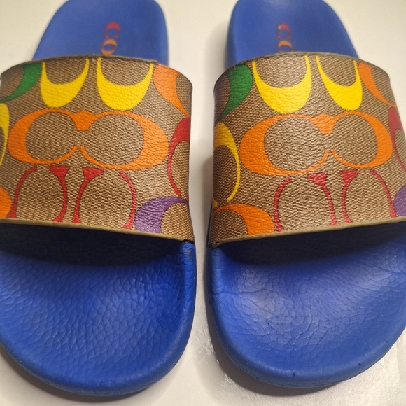 Coach Pride Men's-unisex Slides Men's Size 6 Or Woman's Size 7.5 - Picture 3 of 13